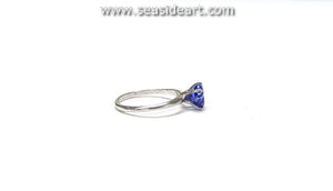 14K White Gold Natural Tanzanite Ring