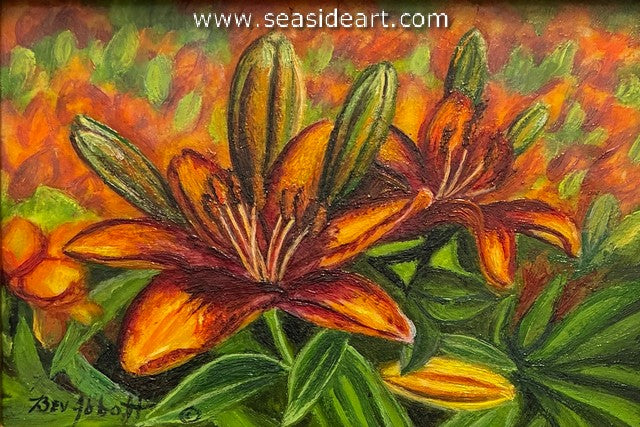 A Field of Lilies (Orange & Wine Lilies)