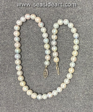 Akoya Pearl Strand Necklace with Sterling Silver Clasp