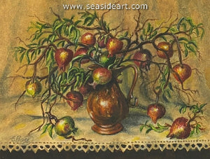 Bass E-Antique Pitcher with Pomegranates