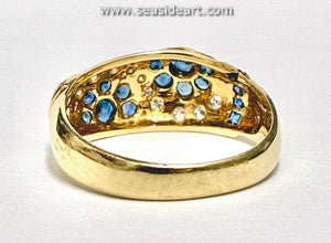 18K Yellow Gold Natural Sapphire & Natural Diamond Ring-LEVIAN
