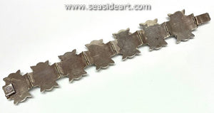 Vintage Mexican Silver and Green Onyx Bracelet