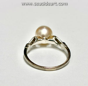 One Mikimoto Cultured Pearl and Natural Diamond Ring
