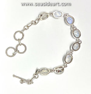 Sterling Silver Bracelet with Moonstones