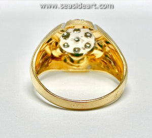 14k Two-tone Gold Diamond Ring-Vintage