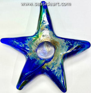 Starfish-Silver Blue Threads Over Blue