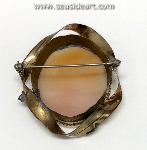 Cameo-Shell Cameo Brooch (Rebecca at the Well) - Seaside Art Gallery