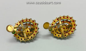 Bohemian Garnet Earrings-Screw Back