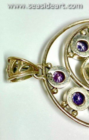 Sterling Silver Pendant with Amethysts