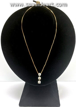 14K Yellow Gold Natural Diamond Pendant with Gold Necklace