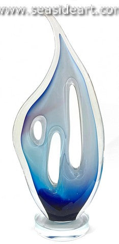 Blue and Purple Over White Flame, Triple Pierced