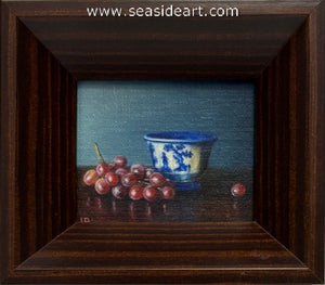 Baczuk-Blue & White Bowl with Grapes