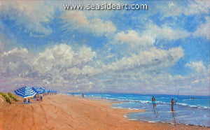 Blue Striped Umbrellas