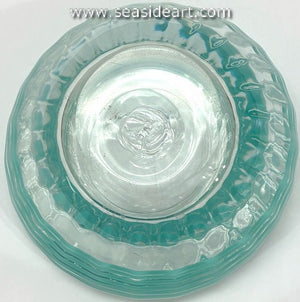Clear Bowl With Turquoise Threading