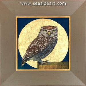 Burrowing Owl and Moon II