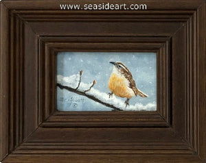 Carolina Wren on Fluffy Snow