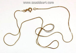 14K Yellow Gold Box (Venetian) Link Chain Necklace