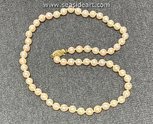 Akoya Pearl Strand Necklace with 14K Yellow Gold Clasp