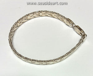 Sterling Silver Flat Wheat Link Bracelet