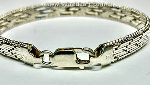 Sterling Silver Flat Wheat Link Bracelet