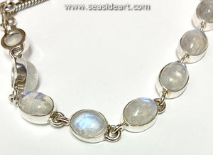 Sterling Silver Bracelet with Moonstones