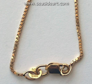 14K Yellow Gold Natural Diamond Pendant with Gold Necklace