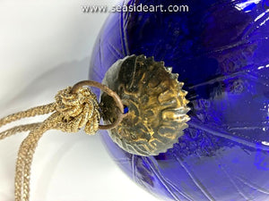 Large Antique German Cobalt Blue  Mercury Glass Christmas Kugel Ornament