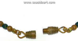 Vintage Venetian Millefiori Rectangular Glass Beaded Necklace