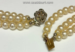 Multi-Strand Faux Pearl & CZ Necklace