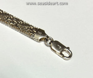 Sterling Silver Flat Wheat Link Bracelet