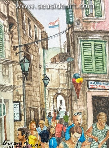 de Lange-Crowd in Korcula