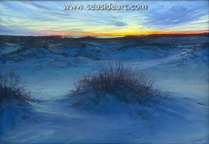 The Dunes Turn Violet as the Sun Sets Over the Sound