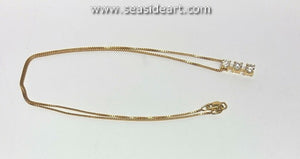14K Yellow Gold Natural Diamond Pendant with Gold Necklace