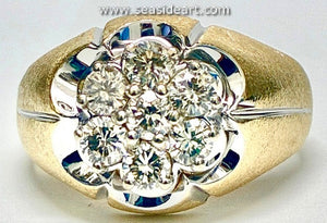 14k Two-tone Gold Diamond Ring-Vintage
