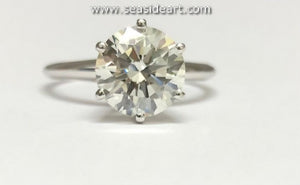 14K White Gold Diamond Ring-Lab Grown