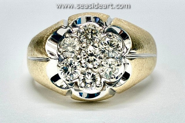 14k Two-tone Gold Diamond Ring-Vintage