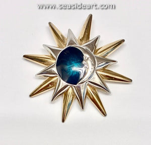 Sun, Moon and Star Burst Pin-Liz Claiborne