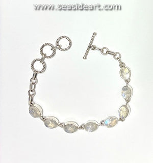 Sterling Silver Bracelet with Moonstones