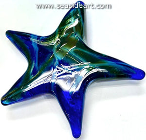Starfish-Silver Blue Threads Over Blue