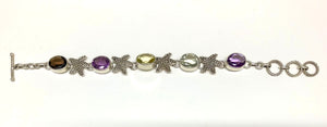 Sterling Silver Bracelet with Semi Precious Stones & Starfish