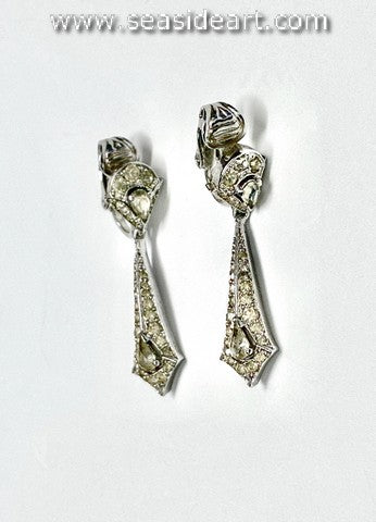 Vintage Dangle Clip Earrings-Panetta
