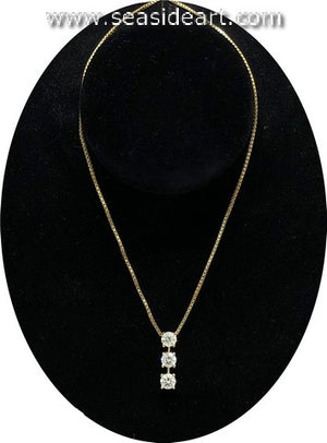 14K Yellow Gold Natural Diamond Pendant with Gold Necklace