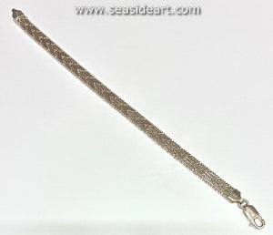 Sterling Silver Flat Wheat Link Bracelet