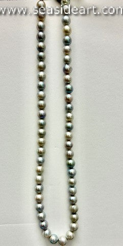 Akoya Pearl Strand Necklace with Sterling Silver Clasp