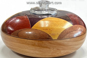 Round Wooden Oil Lamp