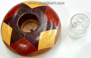 Round Wooden Oil Lamp