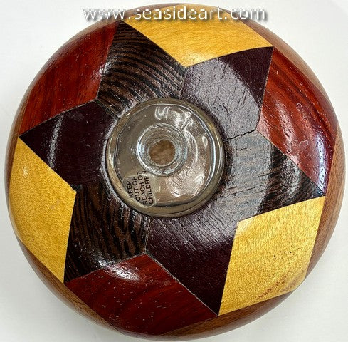 Round Wooden Oil Lamp