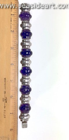 Vintage Mexican Sterling Silver & Amethyst Link Bracelet