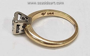 14K Two-Tone Gold Natural Diamond Ring