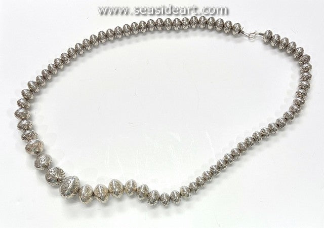 Vintage Sterling Silver "Navajo Pearl" Style Necklace